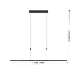 Lucande LED-pendellampe Stakato, 180 cm, 8 lyskilder, dimbar Sale