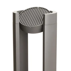 Lucande LED-pullertlampe Dylen, grå, metall, 80 cm, IP65 Discount