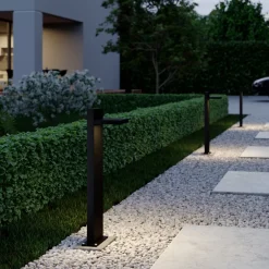 Lucande LED-pullertlampe Silvan, 65 cm, antrasitt, metall| Gatebelysning, Pullert Belysning