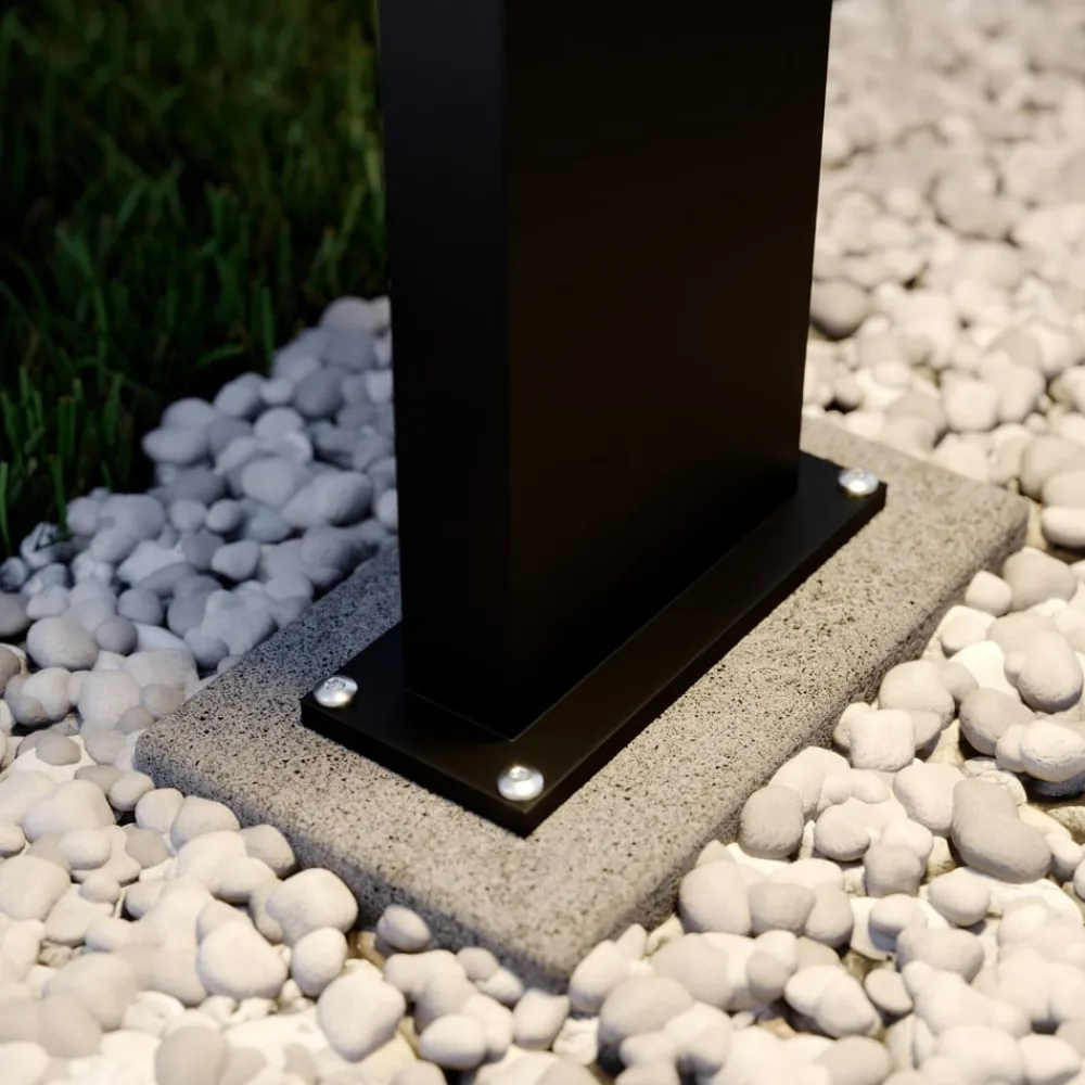 Lucande LED-pullertlampe Silvan, 65 cm, antrasitt, metall| Gatebelysning, Pullert Belysning