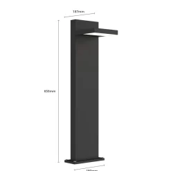 Lucande LED-pullertlampe Silvan, 65 cm, antrasitt, metall| Gatebelysning, Pullert Belysning