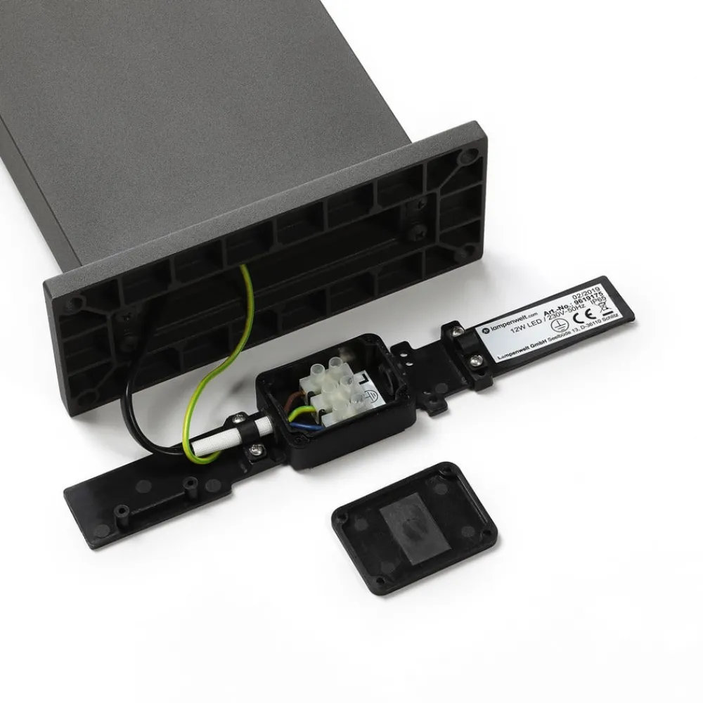 Lucande LED-pullertlampe Silvan, 65 cm, antrasitt, metall| Gatebelysning, Pullert Belysning