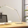 Lucande LED-skrivebordslampe Nicano, grå, metall, dimbar.| Kontorbelysning|Led-Innendørs