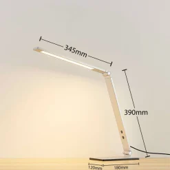 Lucande LED-skrivebordslampe Nicano, grå, metall, dimbar.| Kontorbelysning|Led-Innendørs