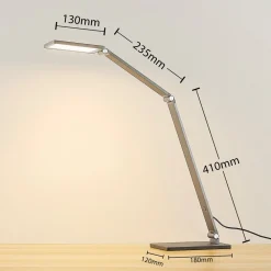 Lucande LED-skrivebordslampe Mion, 41 cm, kantet, dimbar| Kontorbelysning|Bordlamper
