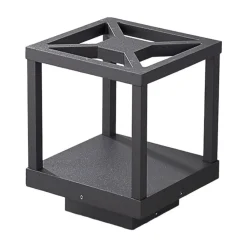 Lucande LED-sokkellampe Lealan, svart, metall, 23 cm, IP54