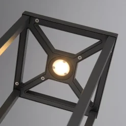 Lucande LED-sokkellampe Lealan, svart, metall, 23 cm, IP54