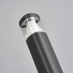 Lucande LED-sokkellampe Milou, høyde 30 cm, antrasitt, aluminium Best