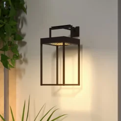 Lucande LED-solcellelampe Lynzy, 38 cm, svart, metall, IP65| Dekorasjonsbelysning|Led-Utendørs