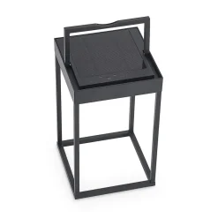 Lucande LED-solcellelampe Lynzy, 38 cm, svart, metall, IP65| Dekorasjonsbelysning|Led-Utendørs