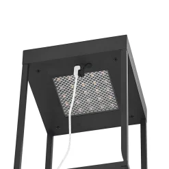 Lucande LED-solcellelampe Lynzy, 38 cm, svart, metall, IP65| Dekorasjonsbelysning|Led-Utendørs