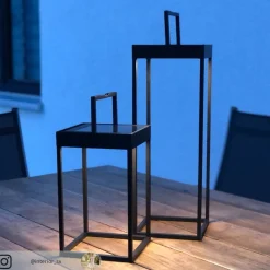 Lucande LED-solcellelampe Lynzy, 38 cm, svart, metall, IP65| Dekorasjonsbelysning|Led-Utendørs