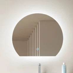 Lucande LED-speil Celestiel, halvsirkelformet, CCT, Ø 50 cm