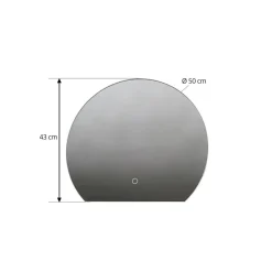 Lucande LED-speil Celestiel, halvsirkelformet, CCT, Ø 50 cm