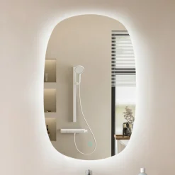 Lucande LED-speil Celestiel, oval, oppvarmbar, CCT, 80 cm| Møbel Og Interiør