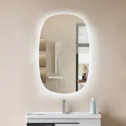 Lucande LED-speil Celestiel, oval, oppvarmbar, CCT, 80 cm| Møbel Og Interiør