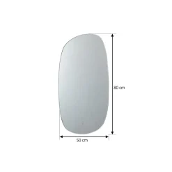 Lucande LED-speil Celestiel, oval, oppvarmbar, CCT, 80 cm| Møbel Og Interiør
