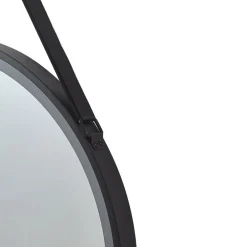 Lucande LED-speil Lelin, Ø 45 cm, svart, aluminium, CCT| Møbel Og Interiør