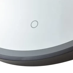 Lucande LED-speil Lelin, Ø 45 cm, svart, aluminium, CCT| Møbel Og Interiør