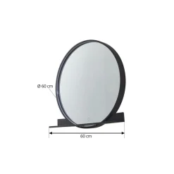 Lucande LED-speil Miren, svart, aluminium, CCT, hylle| Møbel Og Interiør