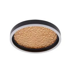 Lucande LED-taklampe Menulis, svart/gull, PC, Ø 30 cm| Led-Innendørs|Taklamper