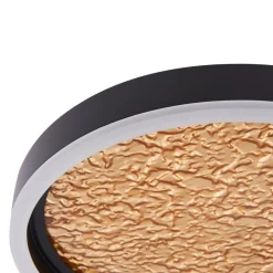 Lucande LED-taklampe Menulis, svart/gull, PC, Ø 30 cm| Led-Innendørs|Taklamper