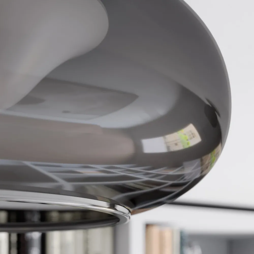 Lucande LED-taklampe Mijo, Ø 43 cm, røykgrå, glass Discount