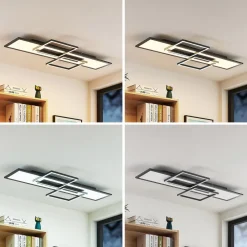 Lucande LED-taklampe Narumi, CCT, 110 cm, svart, aluminium| Design- Og Hotellbelysning|Led-Innendørs