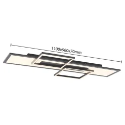 Lucande LED-taklampe Narumi, CCT, 110 cm, svart, aluminium| Design- Og Hotellbelysning|Led-Innendørs
