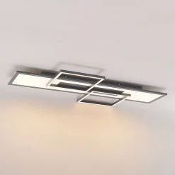 Lucande LED-taklampe Narumi, CCT, 110 cm, svart, aluminium| Design- Og Hotellbelysning|Led-Innendørs