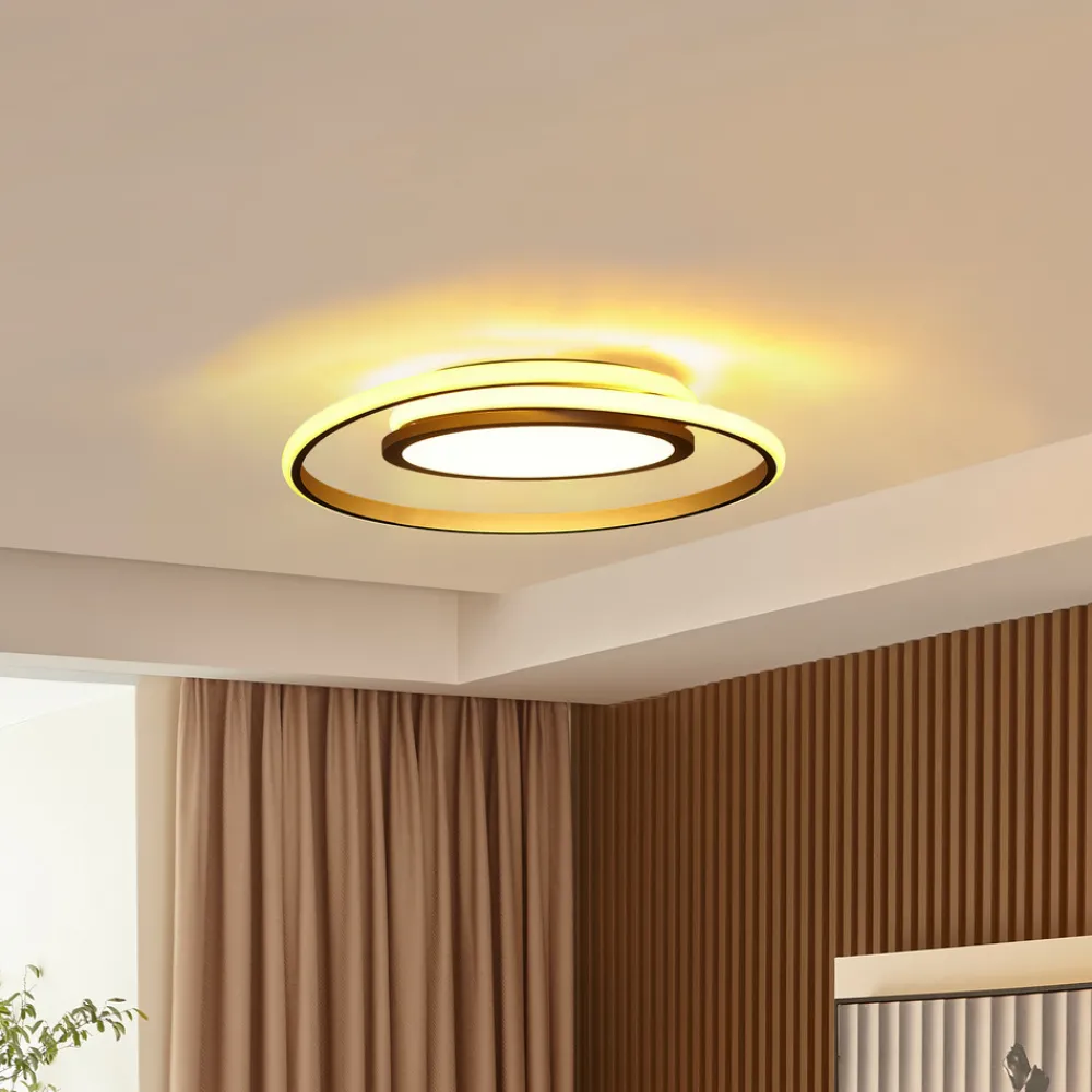 Lucande LED-taklampe Noud, 49 cm, sølv, aluminium, dimbar Discount