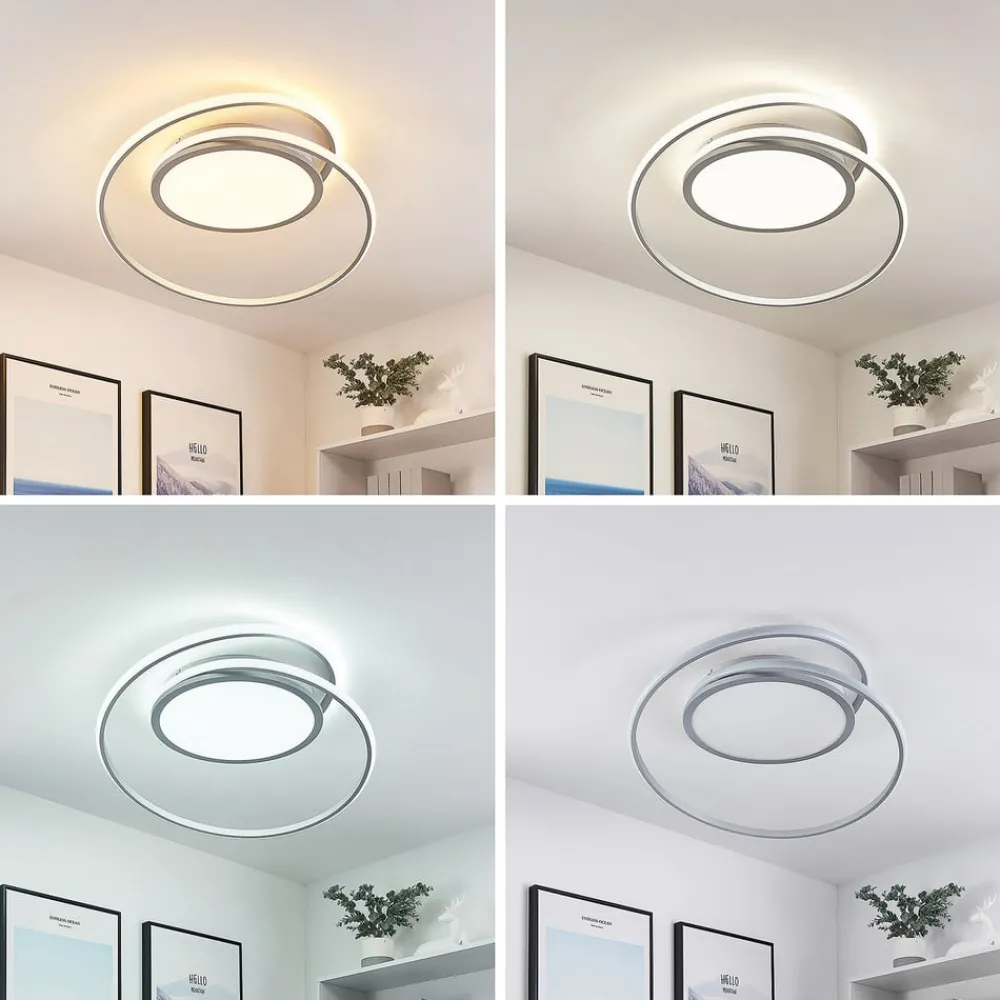 Lucande LED-taklampe Noud, 65 cm, sølv, metall, CCT| Design- Og Hotellbelysning|Led-Innendørs