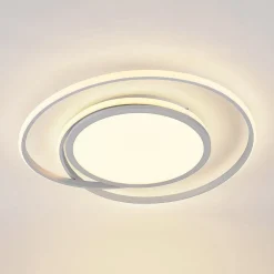 Lucande LED-taklampe Noud, 65 cm, sølv, metall, CCT| Design- Og Hotellbelysning|Led-Innendørs