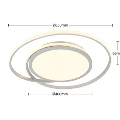 Lucande LED-taklampe Noud, 65 cm, sølv, metall, CCT| Design- Og Hotellbelysning|Led-Innendørs