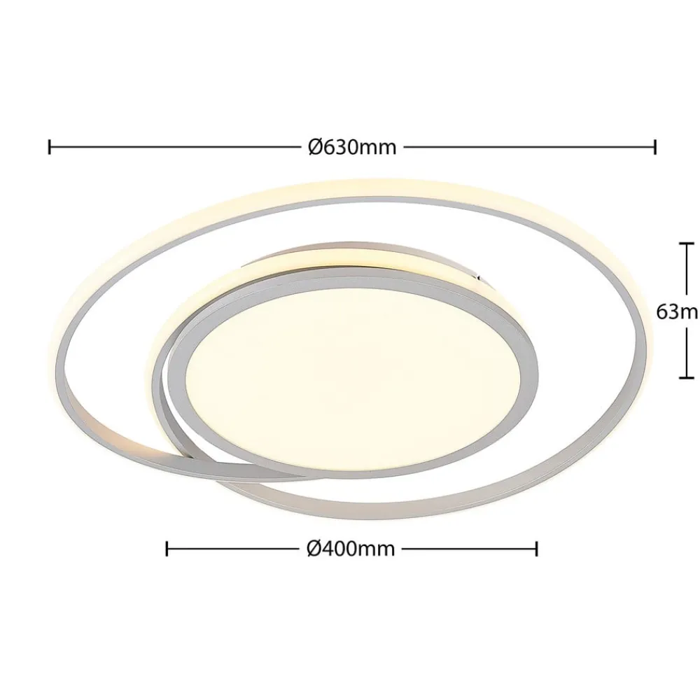 Lucande LED-taklampe Noud, 65 cm, sølv, metall, CCT| Design- Og Hotellbelysning|Led-Innendørs