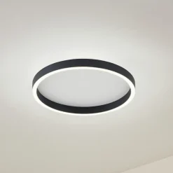 Lucande LED-taklampe Rotundo, Ø 40 cm, svart, dimbar Best