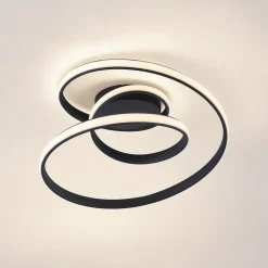 Lucande LED-taklampe Sakina, svart, metall, Ø 48 cm Sale