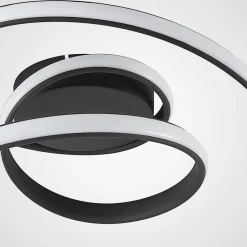 Lucande LED-taklampe Sakina, svart, metall, Ø 48 cm Sale