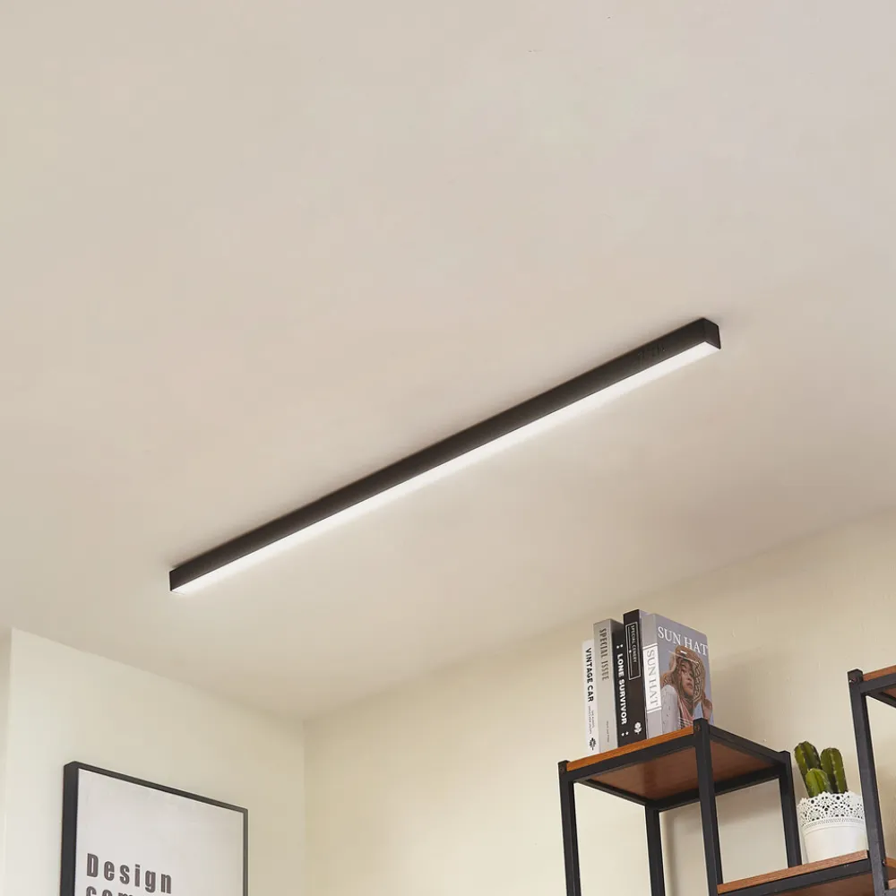 Lucande LED-taklampe Teniona, 132 cm, svart, aluminium Sale
