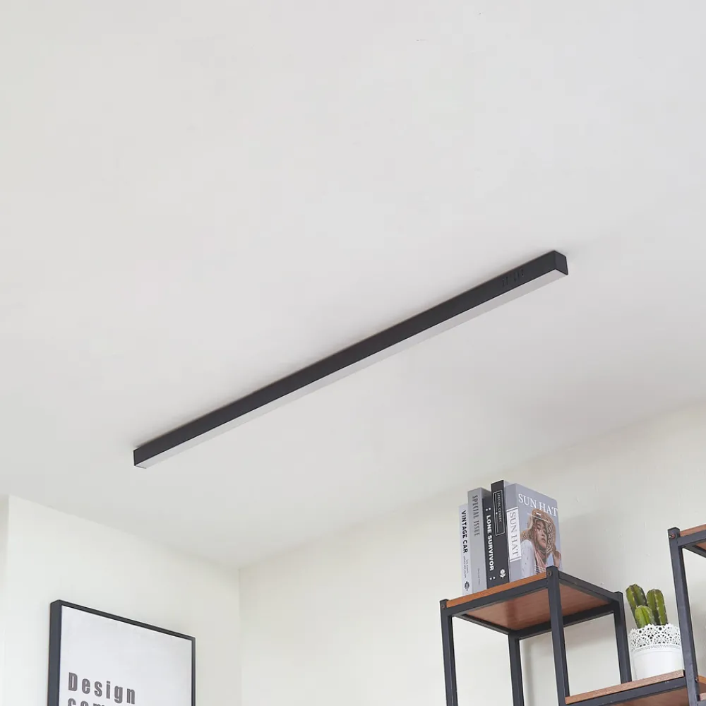 Lucande LED-taklampe Teniona, 132 cm, svart, aluminium Sale