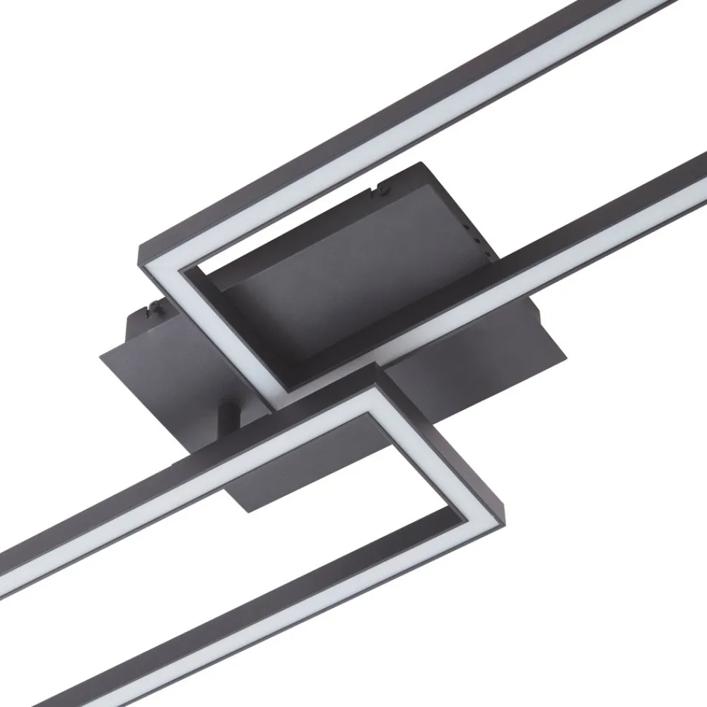 Lucande LED-taklampe Tjado, 100 cm lang, svart, metall Best