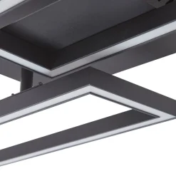 Lucande LED-taklampe Tjado, 100 cm lang, svart, metall Best