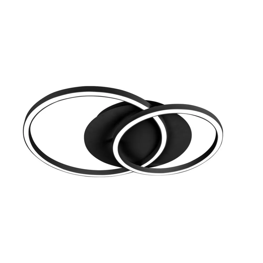 Lucande LED-taklampe Tjado, 62 cm lang, svart, metall| Design- Og Hotellbelysning|Led-Innendørs