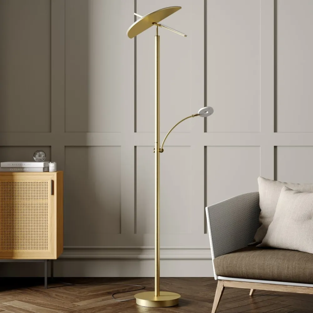 Lucande LED-uplight Anniki, messing| Gulvlamper