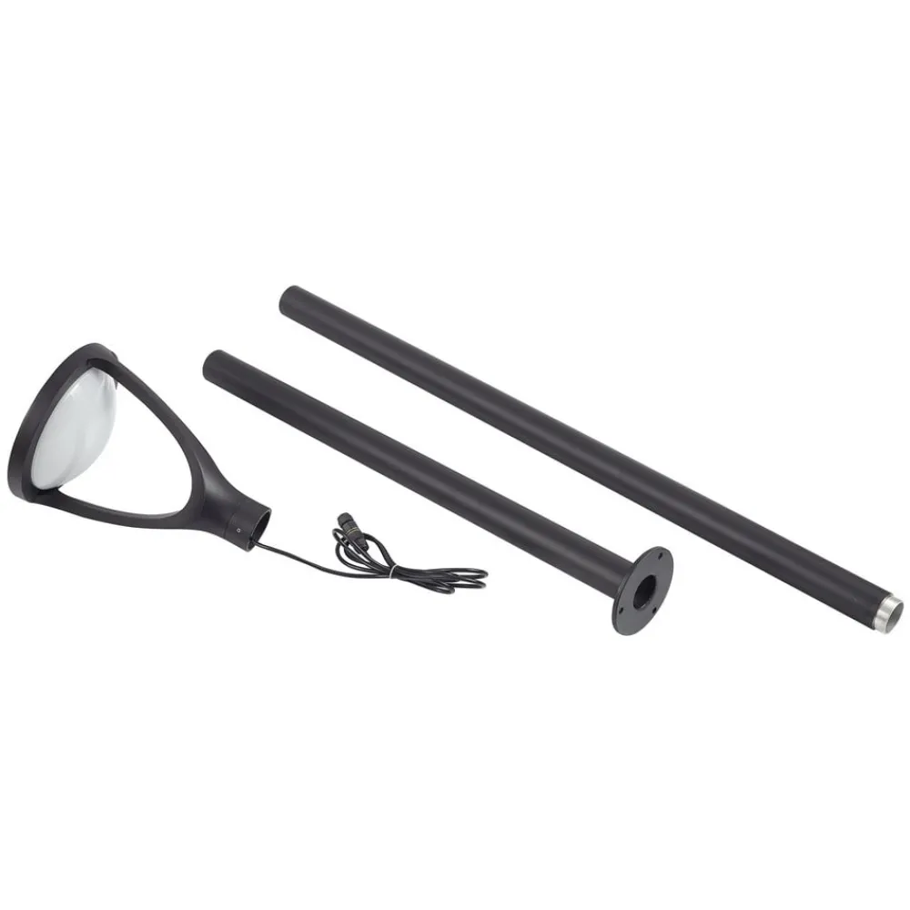 Lucande LED-utelampe Filor, svart, aluminium, 250 cm| Kommersiell Utebelysning|Led-Utendørs