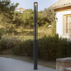 Lucande LED-utelampe Pirron, 230 cm, antrasitt, IP65| Lyktestolper