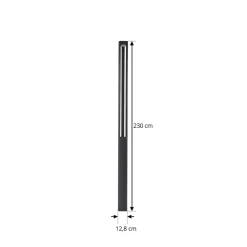 Lucande LED-utelampe Pirron, 230 cm, antrasitt, IP65| Lyktestolper