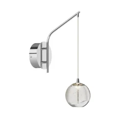 Lucande LED-vegglampe Hayley, kromfarget, glass, høyde 34 cm Hot