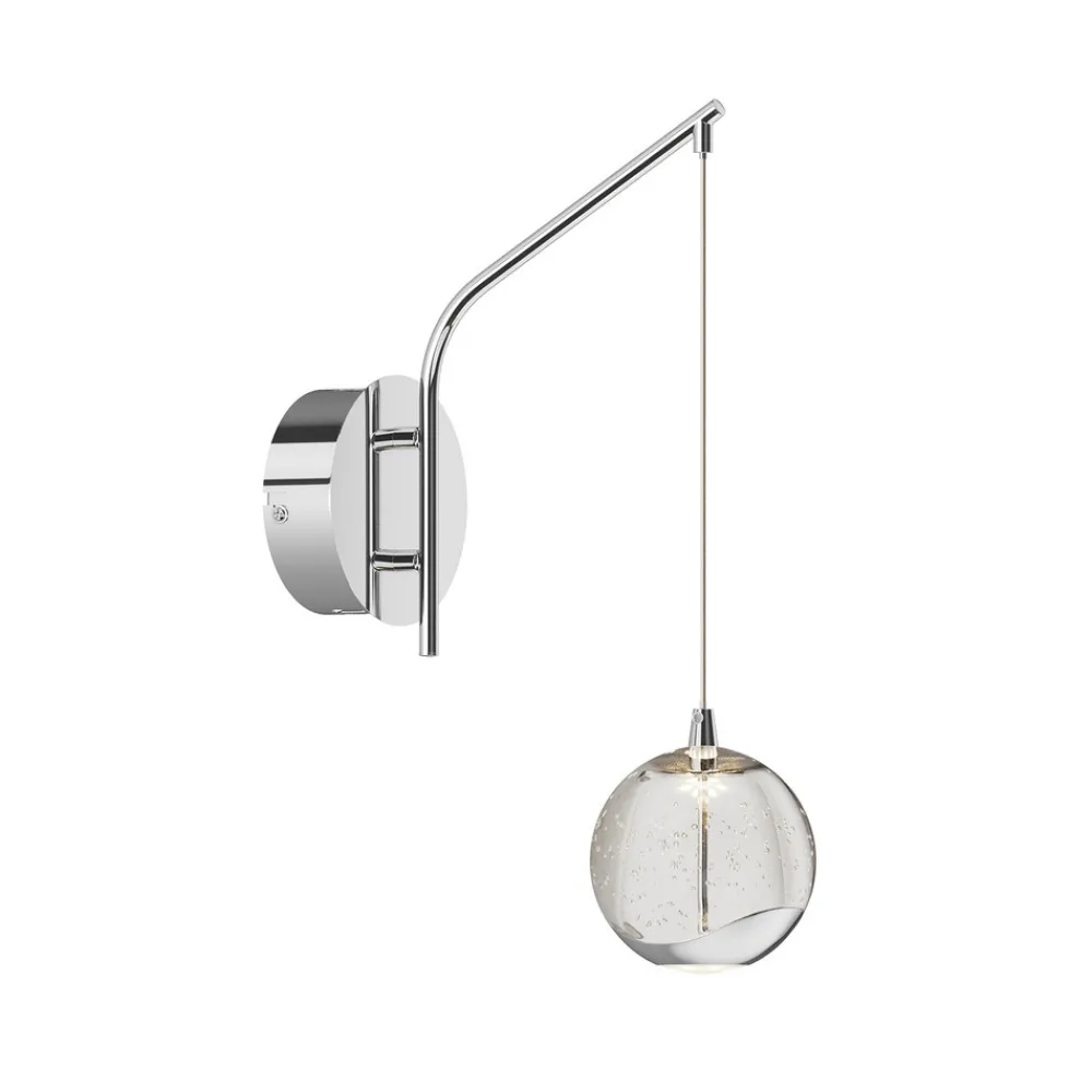 Lucande LED-vegglampe Hayley, kromfarget, glass, høyde 34 cm Hot