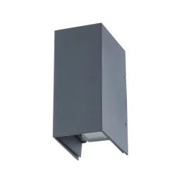 Lucande LED-vegglampe Kimian, høyde 17 cm, antrasitt, IP54 Clearance